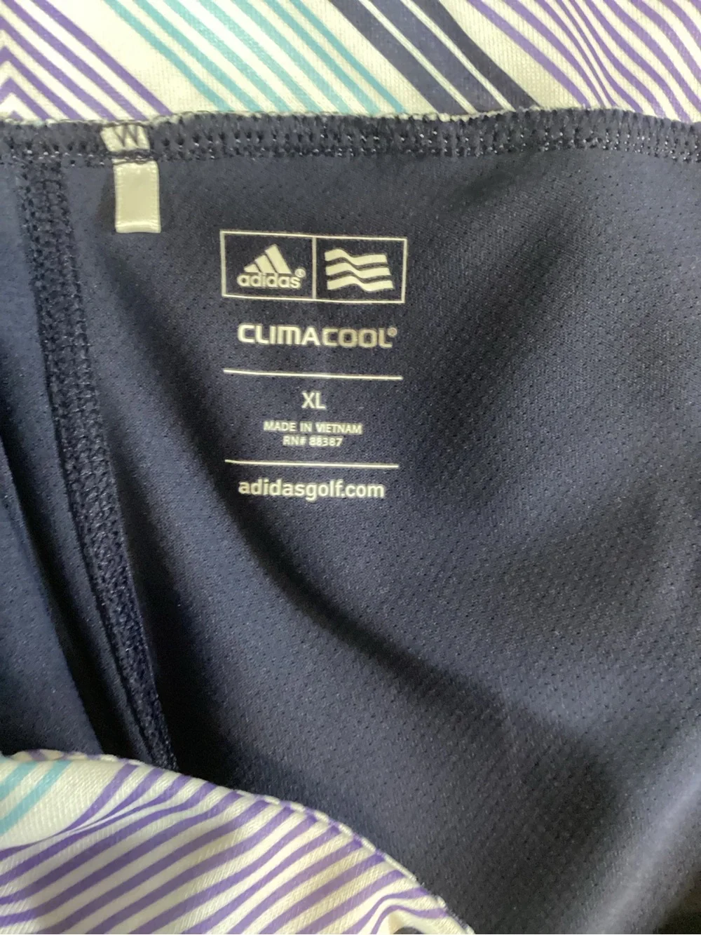 adidas Chevron Stripe Skort in Light Blue and Navy Climalite